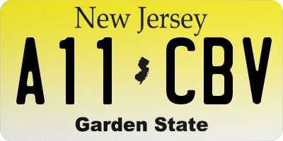 NJ license plate A11CBV