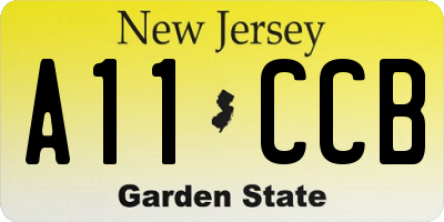NJ license plate A11CCB