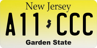 NJ license plate A11CCC