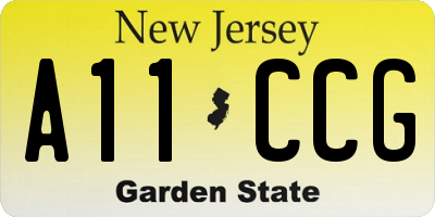 NJ license plate A11CCG