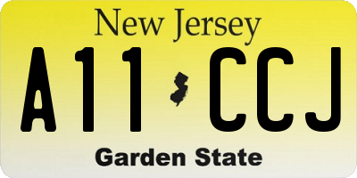 NJ license plate A11CCJ