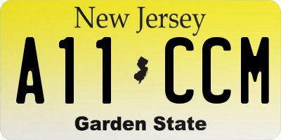 NJ license plate A11CCM