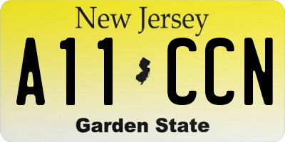 NJ license plate A11CCN