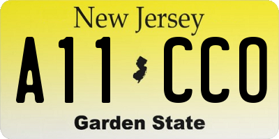 NJ license plate A11CCO