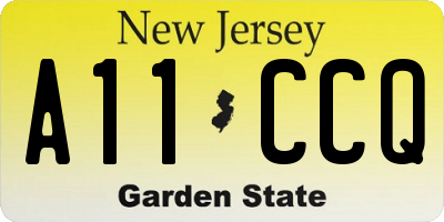 NJ license plate A11CCQ