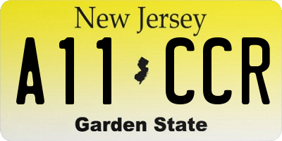 NJ license plate A11CCR