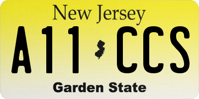 NJ license plate A11CCS