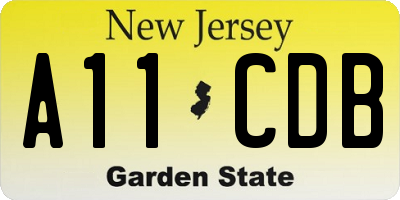 NJ license plate A11CDB