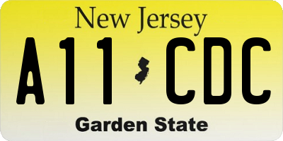 NJ license plate A11CDC