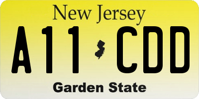 NJ license plate A11CDD