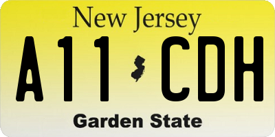 NJ license plate A11CDH