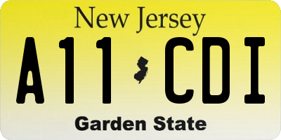 NJ license plate A11CDI