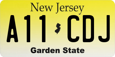 NJ license plate A11CDJ