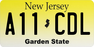 NJ license plate A11CDL