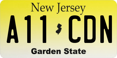 NJ license plate A11CDN