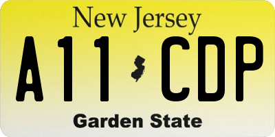 NJ license plate A11CDP