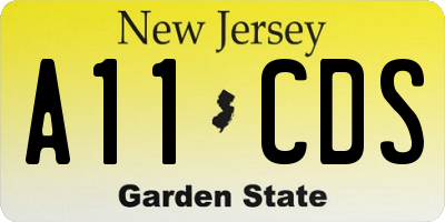 NJ license plate A11CDS