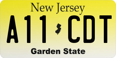 NJ license plate A11CDT
