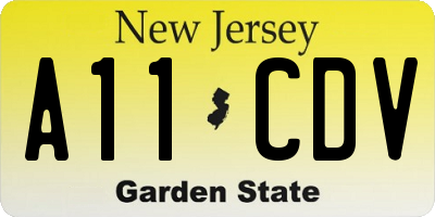 NJ license plate A11CDV
