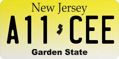 NJ license plate A11CEE