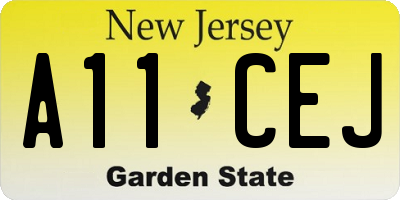 NJ license plate A11CEJ