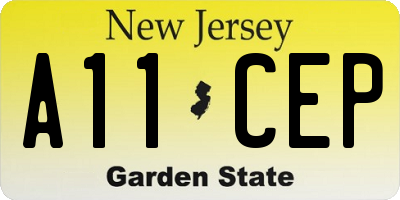 NJ license plate A11CEP