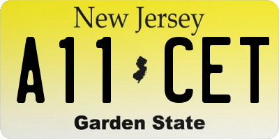 NJ license plate A11CET