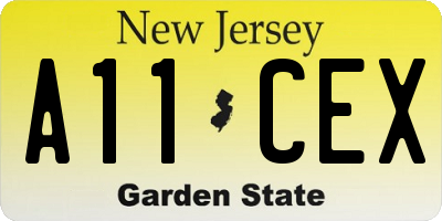 NJ license plate A11CEX