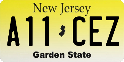 NJ license plate A11CEZ