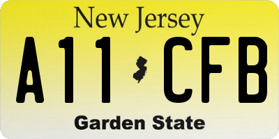 NJ license plate A11CFB