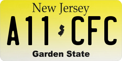 NJ license plate A11CFC