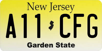 NJ license plate A11CFG