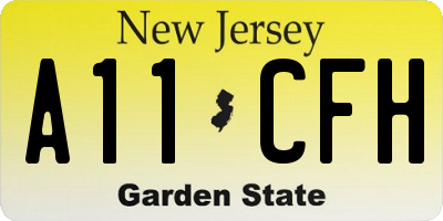 NJ license plate A11CFH