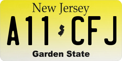 NJ license plate A11CFJ
