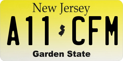 NJ license plate A11CFM