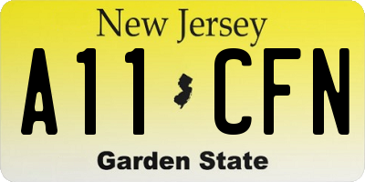 NJ license plate A11CFN