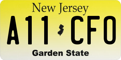 NJ license plate A11CFO