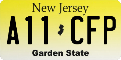 NJ license plate A11CFP