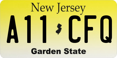 NJ license plate A11CFQ