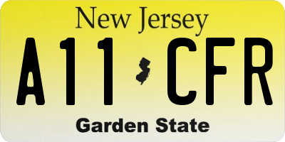 NJ license plate A11CFR