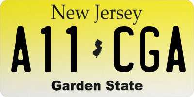 NJ license plate A11CGA