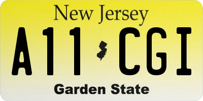 NJ license plate A11CGI
