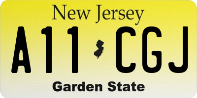 NJ license plate A11CGJ