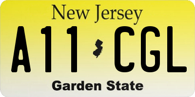NJ license plate A11CGL