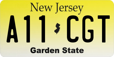NJ license plate A11CGT