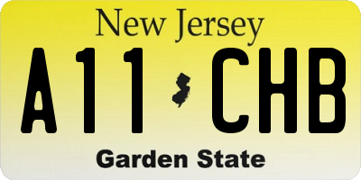 NJ license plate A11CHB