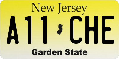 NJ license plate A11CHE