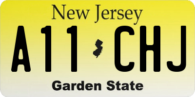 NJ license plate A11CHJ