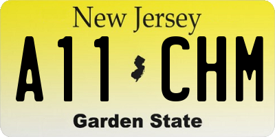 NJ license plate A11CHM