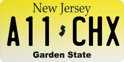 NJ license plate A11CHX